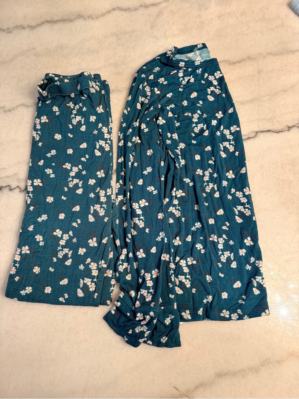 Posh Peanut Teal Floral Two-Piece Set